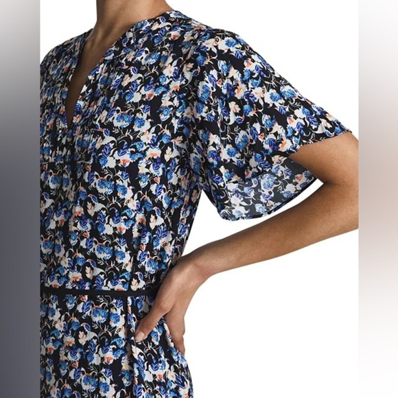 NWT Reiss Lulu Floral Print Mini Dress Short Sleeve Feminine Girly Sz 4 - Picture 16 of 16